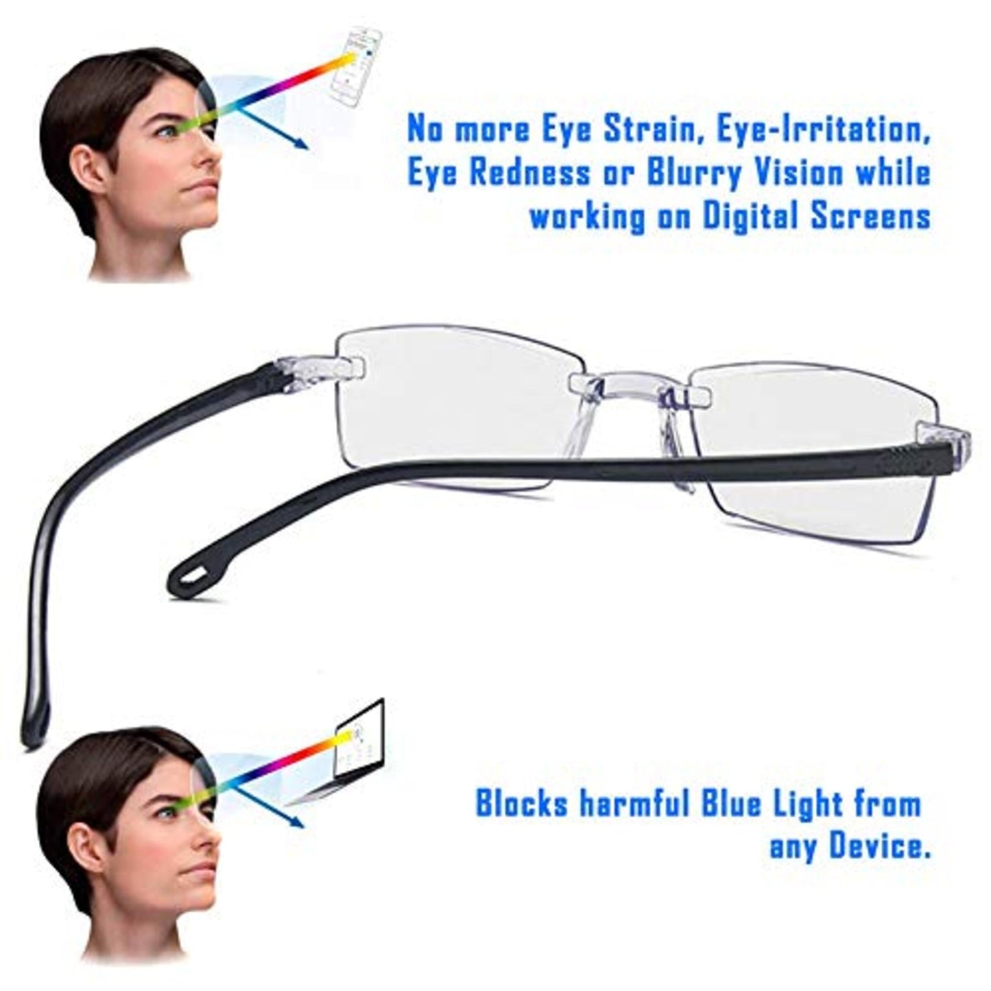 Rimless Daily Use Reading Glasses - Buy 1 Get 1 Free