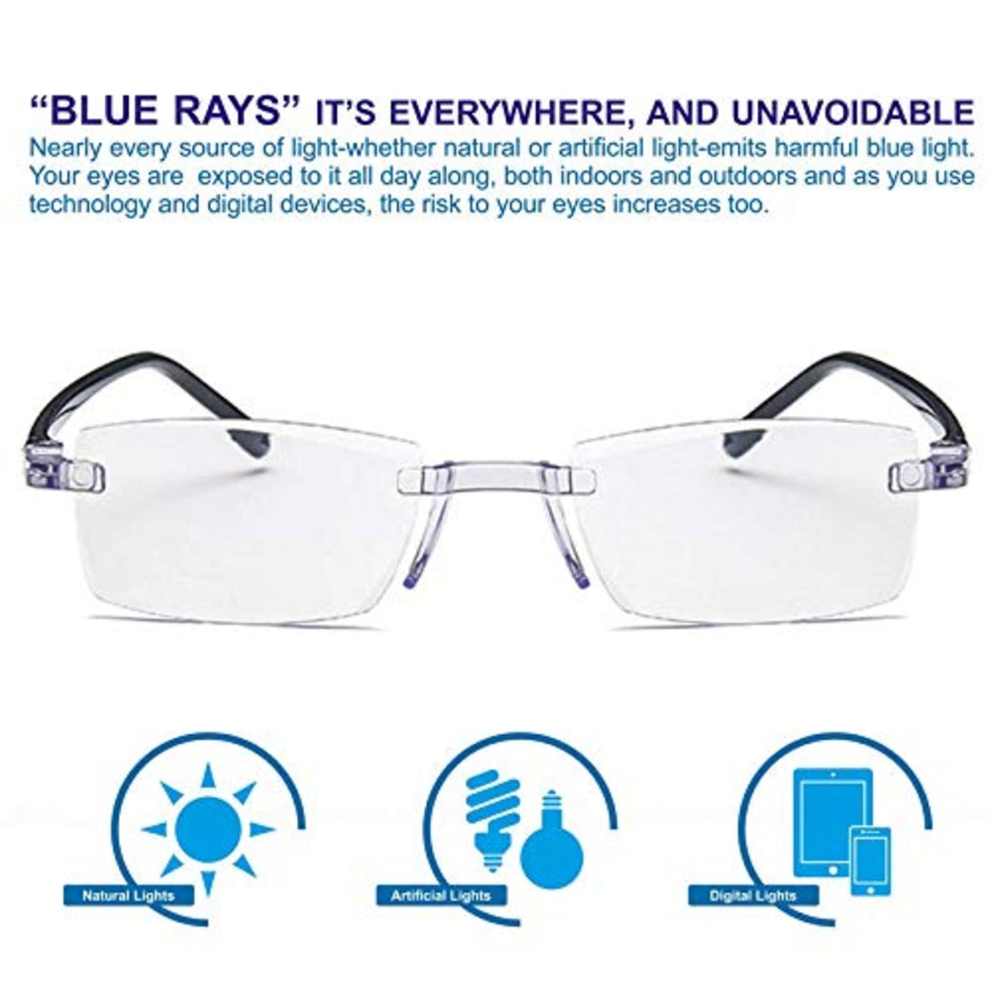 Rimless Daily Use Reading Glasses - Buy 1 Get 1 Free