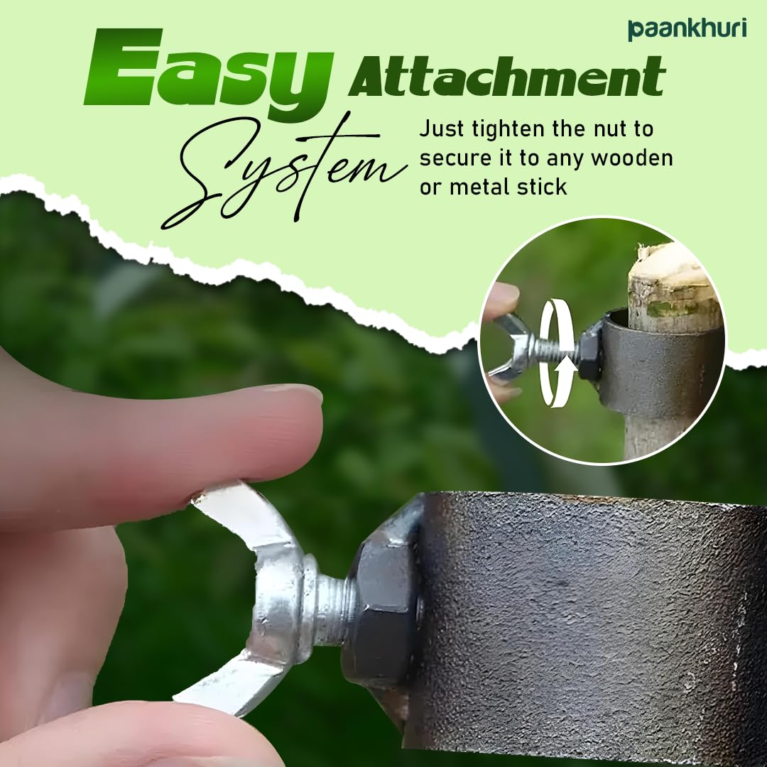 Manual Grass and Weed Cutter – Silver Manganese Steel Curved Blade with Adjustable Handle Clamp (20cm