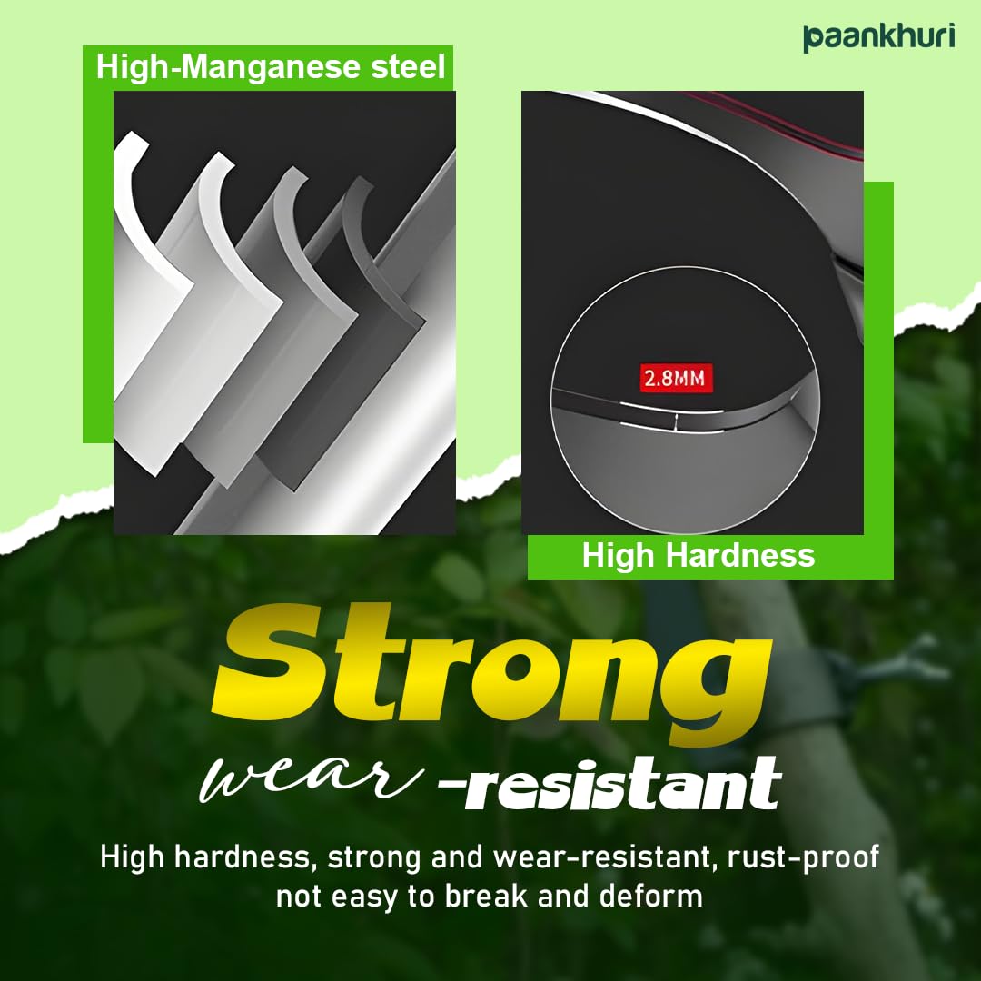 Manual Grass and Weed Cutter – Silver Manganese Steel Curved Blade with Adjustable Handle Clamp (20cm