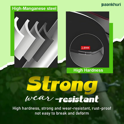 Manual Grass and Weed Cutter – Silver Manganese Steel Curved Blade with Adjustable Handle Clamp (20cm