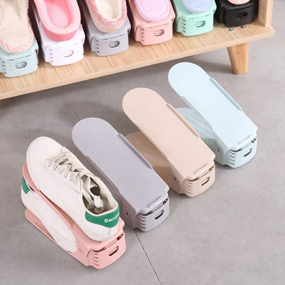 Shoe Organizer - The Adjustable Shoe Slot Rack Space Saver